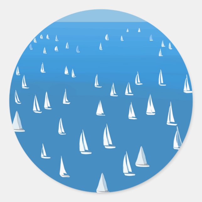 Adesivo Barcos à vela no mar azul profundo - Barcos à vela (Frente)