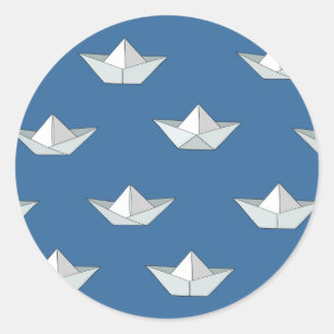 Adesivo Barcos de Origami no teste padrão da água