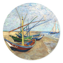 Barcos de Pesca em Saintes-Maries Beach - Van Gogh
