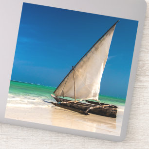 Adesivo Barcos de pesca tradicionais na praia