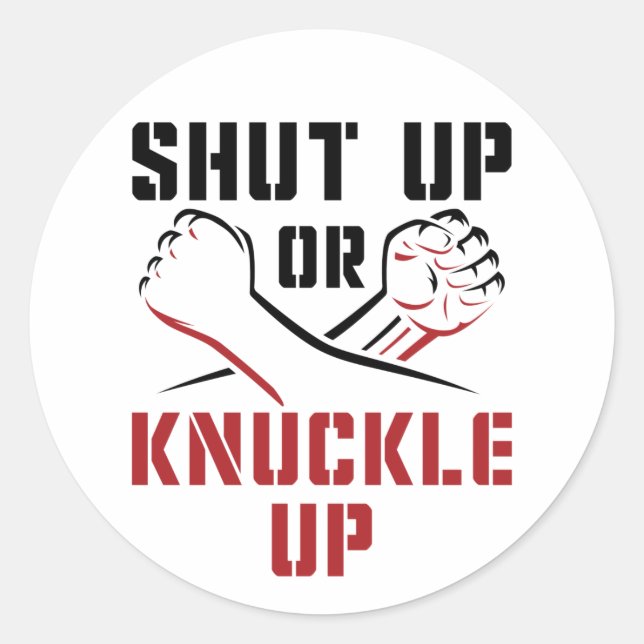 Adesivo Bare Knuckle Boxing Cala-te ou Arranca-te (Frente)
