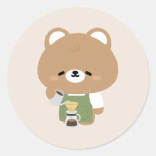 Adesivo Barista Urso Fofo