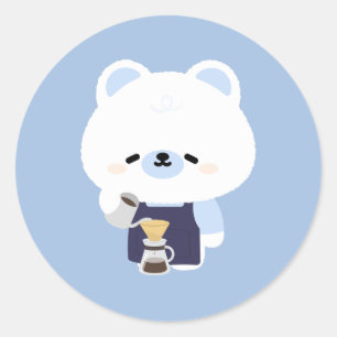 Adesivo Barista Urso Polar Fofo