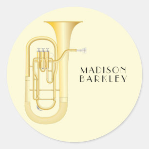 Adesivo Baritone Musical Banda Professora Oval Sticker