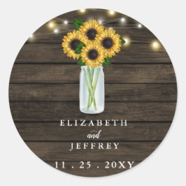 Adesivo Barn Wood String Luzes Sunflower Casamento