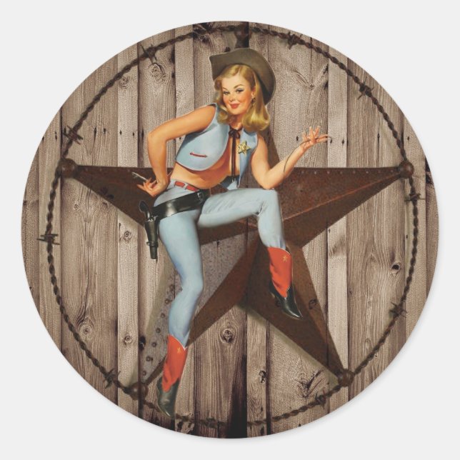 Adesivo Barn Wood Texas Star West Country Cowgirl (Frente)