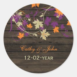 Adesivo Barnwood casamento outono de ameixa russa