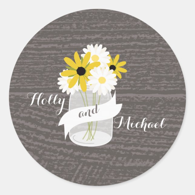 Adesivo Barnwood + Mason Jar Wildflower Sticker (Frente)