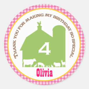 Adesivo Barnyard Birthday Favor Sticker
