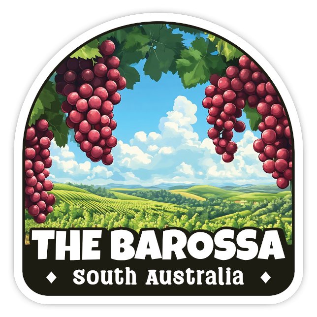 Adesivo Barossa, Vedante do Sul da Austrália (The Barossa, South Australia arch shaped sticker.)