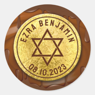 Adesivo Barra de Chocolate Brown Gold Mitzvah ou Bat Mitzv