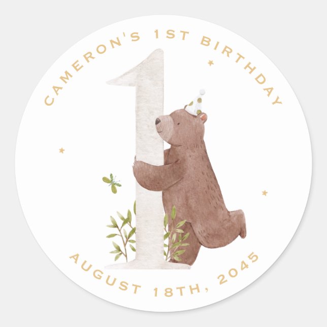 Adesivo Barramento de Aquarela Cócica 1ª Festa de aniversá (Frente)