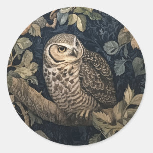 Adesivo Barred Owl em uma Floresta Noturna William Morris 