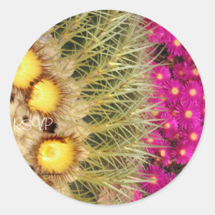 Adesivo Barrel Cactus Blooms RSVP Casamento Selo Vedante