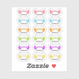 Adesivo Barretes de Workout de Malhação Gym Exercício Plan