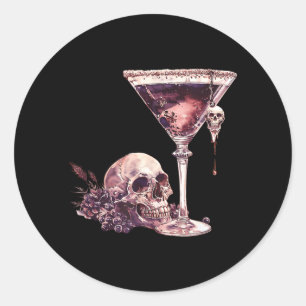 Adesivo Bartender Copo de Martini de Halloween Caveira Mix