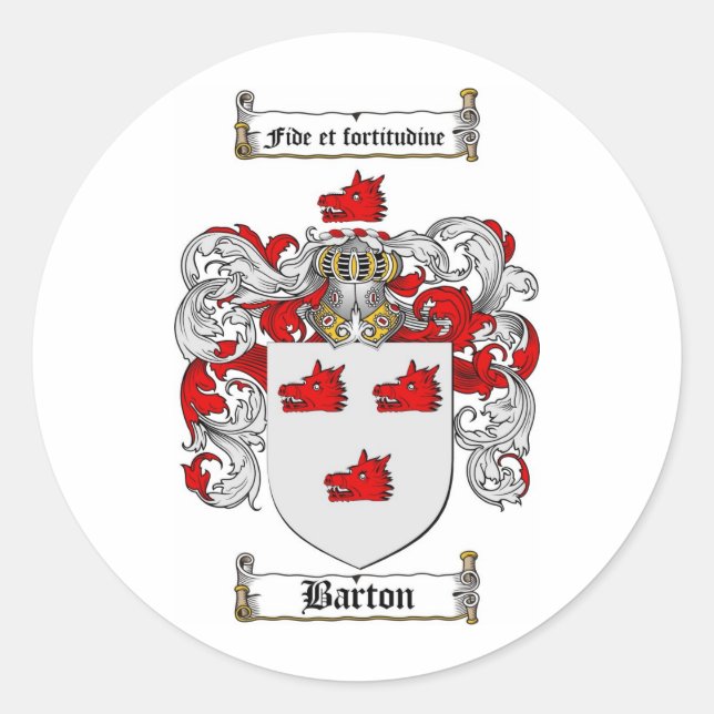 ADESIVO BARTON FAMILY CREST - BARTON CASACO DE ARMAS (Frente)