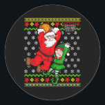 Adesivo Basball Santa Claus Slam Dunk Elf Ugly Christma<br><div class="desc">Basquete Santa Claus Slam Dunk Elf Febre Padrão de Natal</div>
