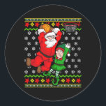 Adesivo Basball Santa Claus Slam Dunk Elf Ugly Christma<br><div class="desc">Basquete Santa Claus Slam Dunk Elf Febre Padrão de Natal</div>