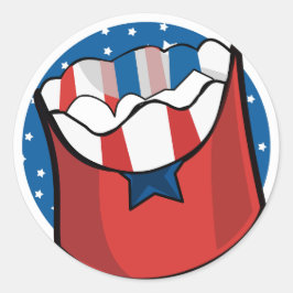 Adesivo Base Azul com Estrelas Brancas e Comida Vermelha