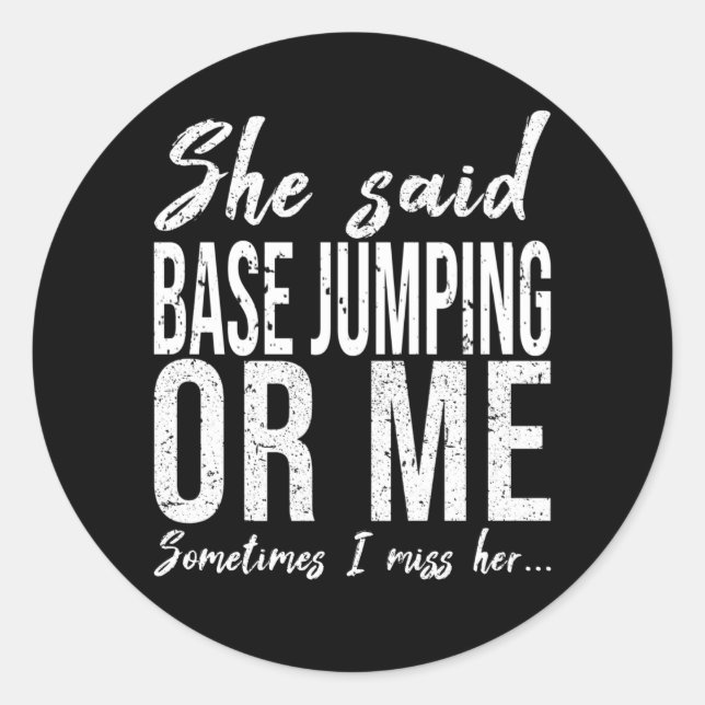 Adesivo BASE Jumping presente esportivo engraçado (Frente)