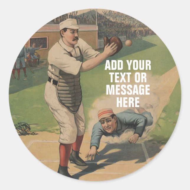 Adesivo Base vintage de jogo de beisebol (Frente)
