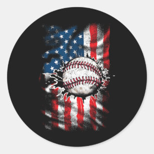 Adesivo Baseball 4 De Julho Homens De Bandeiras Americanas
