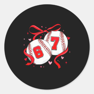 Adesivo Baseball 67 Seis Sete Meme Coquette Laço Dia dos N