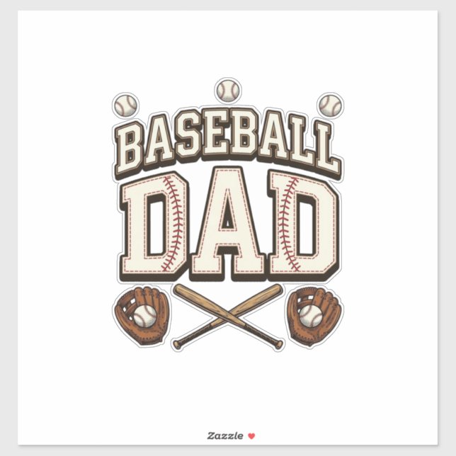 Adesivo Baseball Antigo Dia dos Pais (Folha)