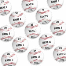 baseball branco set 13 nomes personalizados de jog