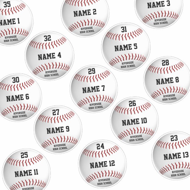 Adesivo baseball branco set 13 nomes personalizados de jog (Criador carregado)