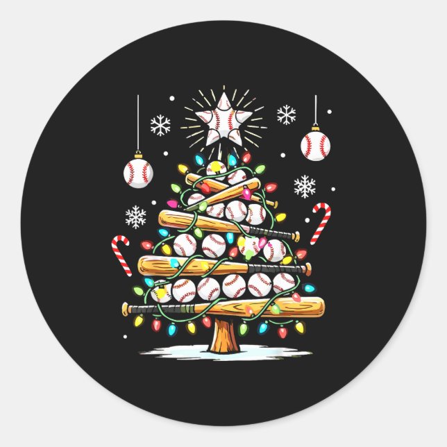 Adesivo Baseball Christmas Tree Lights  (Frente)
