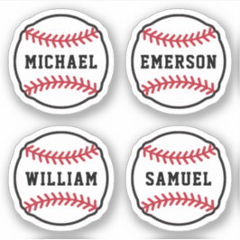 Adesivo Baseball com nome personalizado ou texto, conjunto