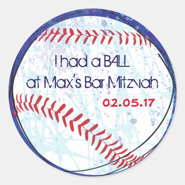 Adesivo BASEBALL CRAZE Bar Bat Mitzvah Gift Sticker (Frente)