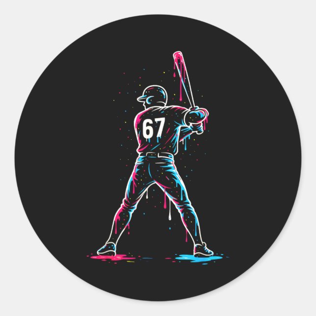 Adesivo Baseball Drip 6 7 Number 67 Six Seven Meme Mens Bo (Frente)