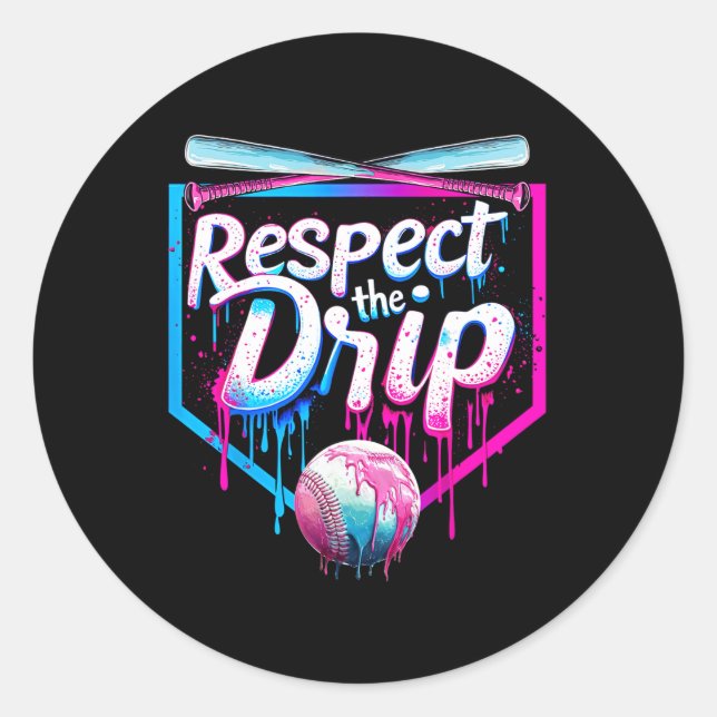 Adesivo Baseball Drip Para Rapazes Sorvete Drip Respeito (Frente)