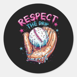 Adesivo Baseball Drip Para Sorvete De Meninos Respeite O D