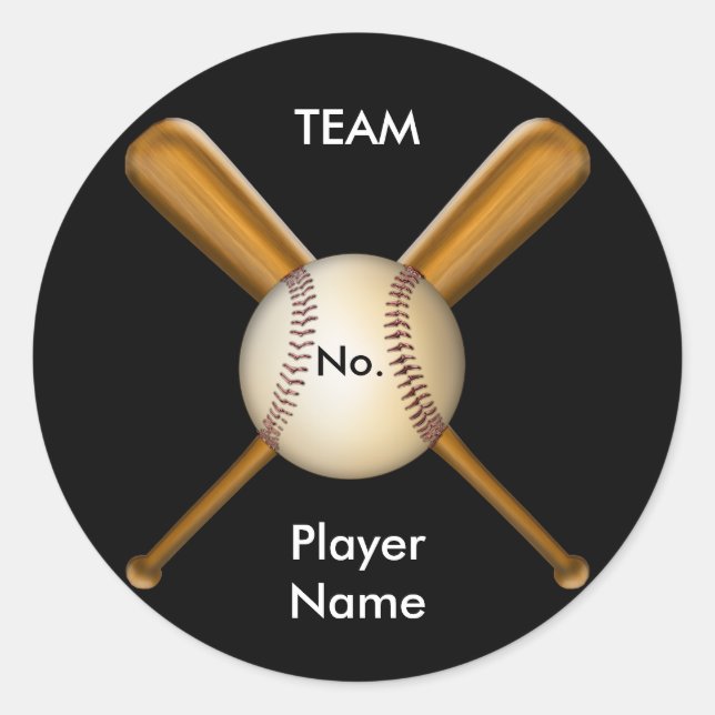 Adesivo Baseball e Bats Cruzados Personalizáveis (Frente)