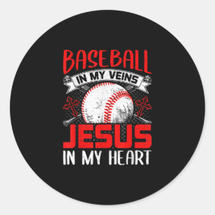 Adesivo Baseball Em Minhas Veias Jesus Em Meu Coração Base