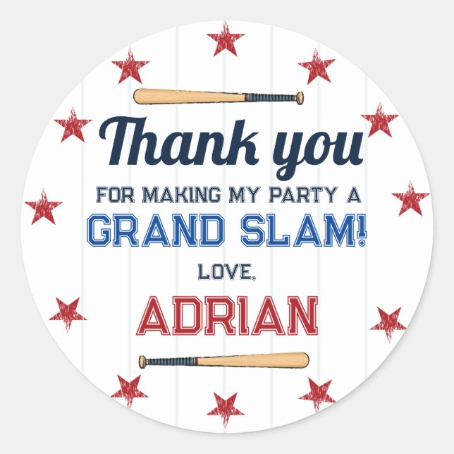 Adesivo Baseball Favor Primeira Aquarela de Aniversário (Frente)