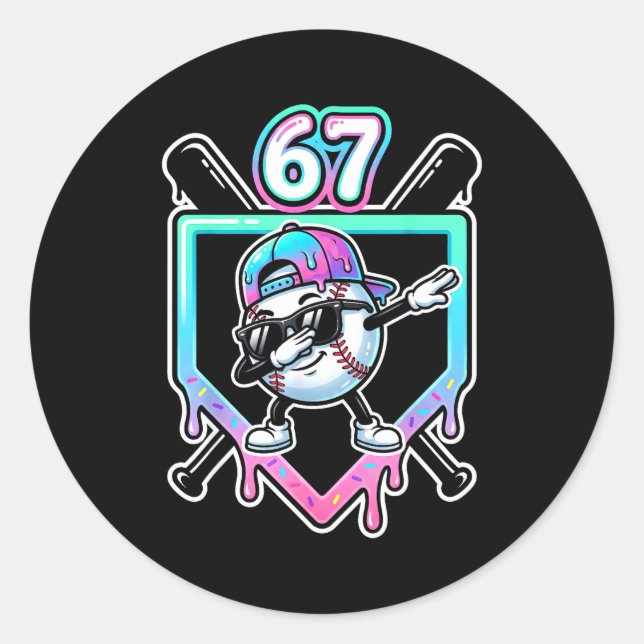 Adesivo Baseball Ice Cream Drip 67 Player Dabbing Six Seve (Frente)