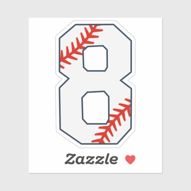 Adesivo Baseball Jersey Number 8 (Folha)