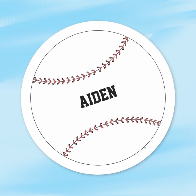 Adesivo Baseball Kid Personalized Round Sticker (Baseball kid personalized round sticker)