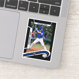 Adesivo Baseball Lembranças Azul Preto Personalizado 