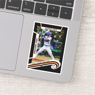 Adesivo Baseball Lembranças Laranja Preto Personalizado