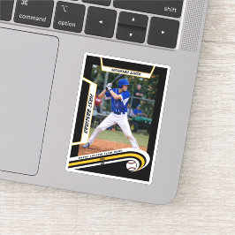 Adesivo Baseball Lembranças Vívido Amarelo Preto Personali