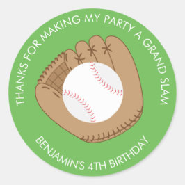 Adesivo Baseball Mitten e Ball Birthday