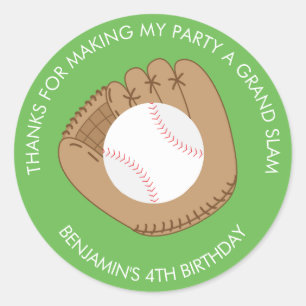 Adesivo Baseball Mitten e Ball Birthday