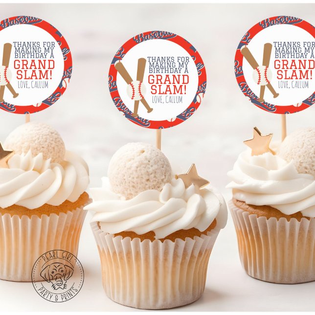 Adesivo Baseball Party Favor Round Sticker (Criador carregado)