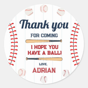 Adesivo Baseball Rookie do Favor de aniversário do ano